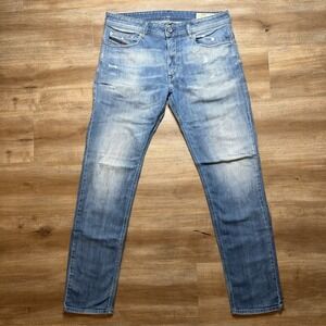 Diesel Thavar-XP Jeans Men 31x32 Blue Slim Skinny Stretch Light Wash Denim R818S